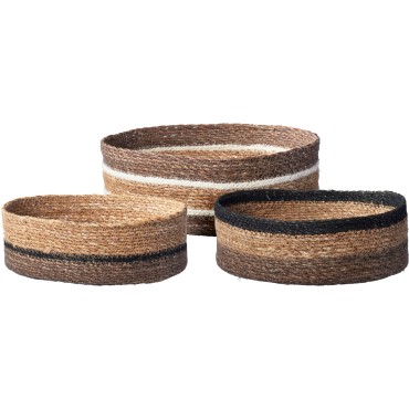 JΚ Home Decor - Καλάθι Ψωμιού Οβάλ Τρία Χρώματα