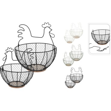 JK Home Décor - Basket Chicken S/2 31cm 3Ass