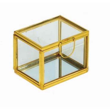 JK Home Décor - Κουτί Terrarium Χρυσό 6.5x5x5cm