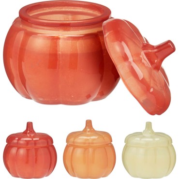 JK Home Décor - Κερί Αρωματικό Κολοκύθα σε Γυαλί 8.5x5.5cm 3Σχδ