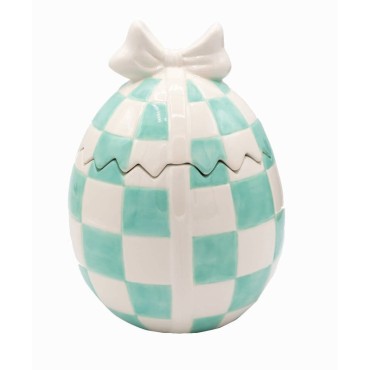 JΚ Home Décor - Αυγό Κεραμικό Ανοιγόμενο Λευκό Ciel 13.8x18.6cm