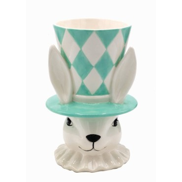 JΚ Home Décor - Βάζο Λαγός Κεραμικό Λευκό Ciel 13x13x20cm