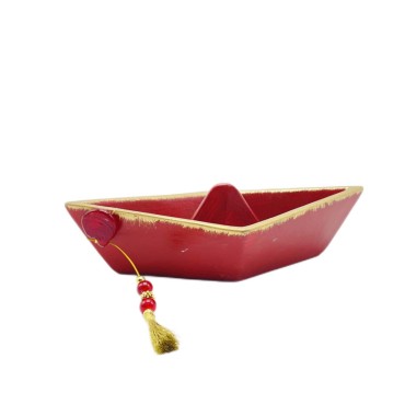 JK Home Décor - Ceramic Boat Red 22x5cm