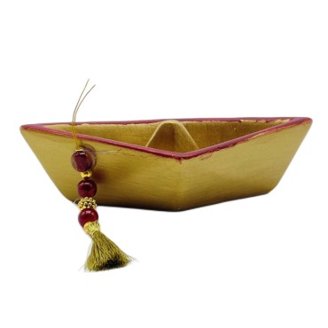 JK Home Décor - Ceramic Boat Gold 16x4cm