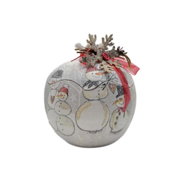 JK Home Décor - Ceramic Pomegrenate Snowman 15cm