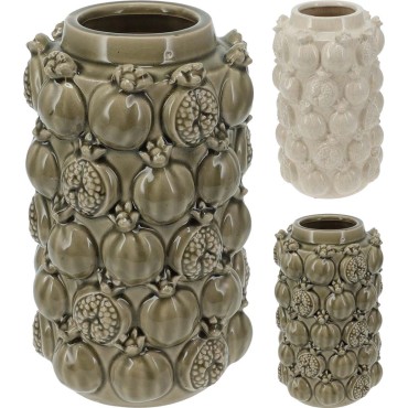JK Home Décor - Βάζο με Ρόδια Πήλινο 16x27cm 2Σχδ
