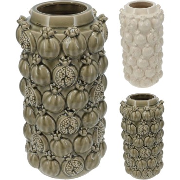 JK Home Décor - Βάζο με Ρόδια Πήλινο 17x34cm 2Σχδ