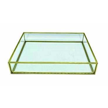 JK Home Décor - Terrarium Tray Gold 10x14x3.5cm