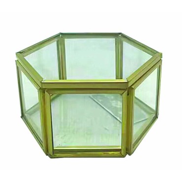 JK Home Décor - Terrarium Box Gold 8x4cm