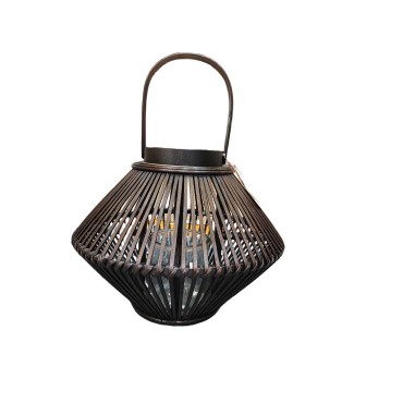 JK Home Décor - Lantern Bamboo Black 32x26cm