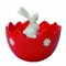 JK Home Décor - Αυγό Ανοιχτό Κόκκινο Πουά Κεραμικό 17x15cm