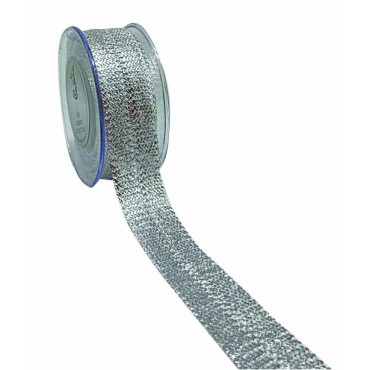 JK Home Décor - Κορδέλα Vero Tress Foil Ασημί 3.5cmx6.5m