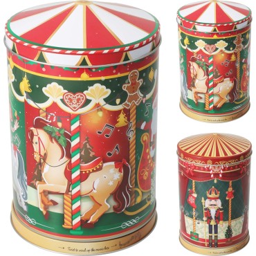 JK Home Décor - Κουτί Μεταλλικό Καρουσέλ 13x20cm 2Σχδ