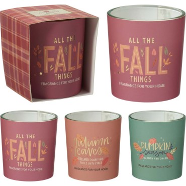 JK Home Décor - Κερί Αρωματικό Fall σε Γυαλί 7x7cm 3Σχδ