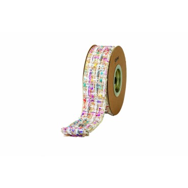 JK Home Décor - Κορδέλα Rustic With Brillante 5.2cmx4.5m Ιβουάρ