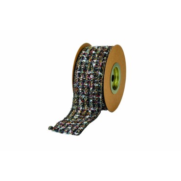JK Home Décor - Κορδέλα Rustic With Brillante 6.7cmx4.5m Μαύρη