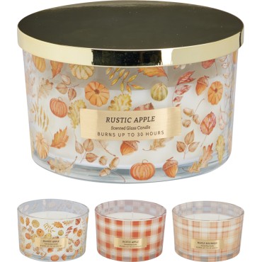 JK Home Décor - Κερί Αρωματικό Autumn σε Γυαλί 13x8cm 3Σχδ