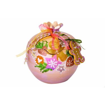 JK Home Décor - Ρόδι Ανοιγόμενο Ginger Cookies Κεραμικό 15cm