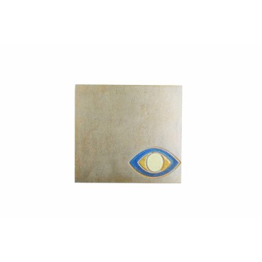 JK Home Décor - Πλατώ με Μάτι Κεραμικό Ασημί 25x23cm