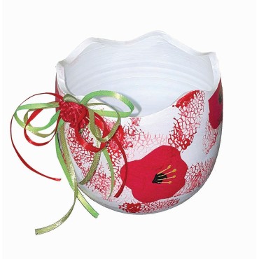 JK Home Décor - Αυγό Ανοιχτό με Παπαρούνα 10x10cm