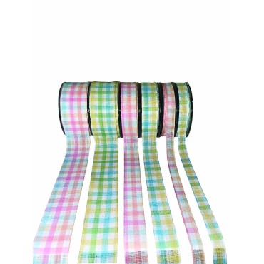 JK Home Décor - Κορδέλα Linux Check Ροζ 3.8cmX9m