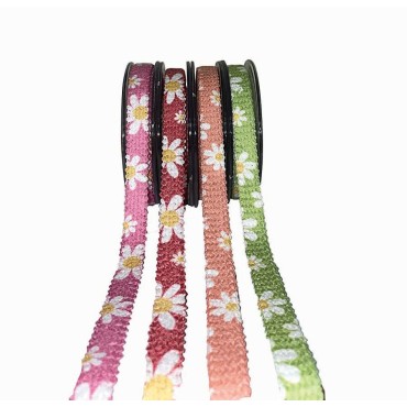 JK Home Décor - Κορδέλα Vero Tress Daisy Πράσινο 1.5cmX6.5m