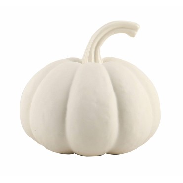 JK Home Décor - Κολοκύθα Κεραμική Λευκό Matte 17x17cm
