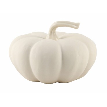 JK Home Décor - Κολοκύθα Κεραμική Λευκό Matte 20x14cm