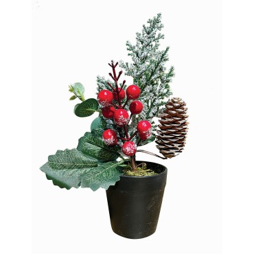 JK Home Décor - Επιτραπέζια Σύνθεση με Κουνουνάρια & Berries 25cm