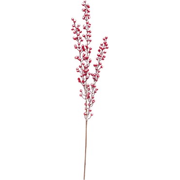 JK Home Décor - Κλαδί Berries Κόκκινο με Χιόνι 86cm