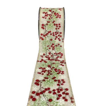 JK Home Décor - Κορδέλα Mistletoe Forest 6.7cm x 9m