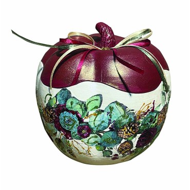 JK Home Décor - Κολοκύθα Ανοιγόμενη Κεραμική Μπορντώ 15cm