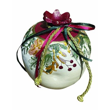 JK Home Décor - Ρόδι Κεραμικό Μπορντώ 11cm