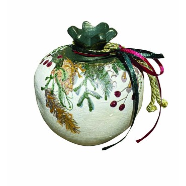 JK Home Décor - Ρόδι Κεραμικό Πράσινο 9cm
