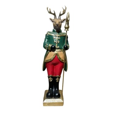 JK Home Décor - Ελάφι Στρατιώτης Πολυρεζίν 10x9.5x34cm