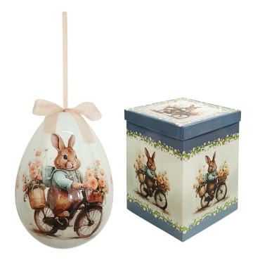 JK Home Décor - Αυγό Κουνελάκια με Κουτί 20cm