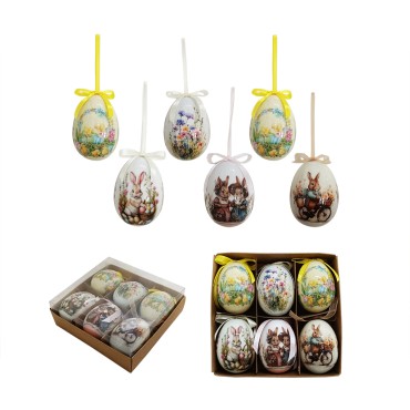 JΚ Home Décor - Κρεμαστά Αυγά σε Κουτί 6cm S/6