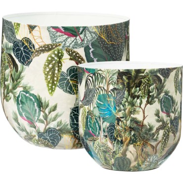 JK Home Décor - Κασπώ Ζούγκλα από Μέταλλο 23-26x21-25cm S/2
