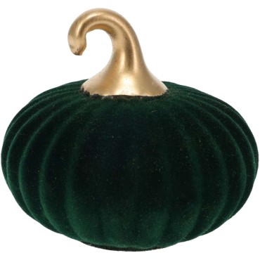JK Home Décor - Κολοκύθα από Γυαλί με Βελούδο Πράσινο 10x10cm