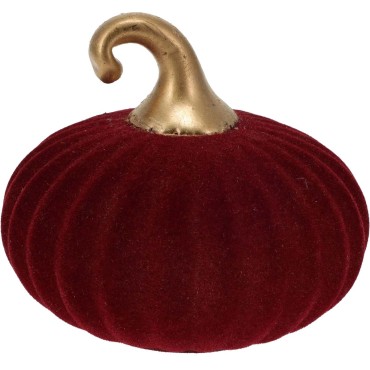 JK Home Décor - Κολοκύθα από Γυαλί με Βελούδο Μπορντό 10x10cm