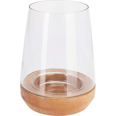 JK Home Décor - Κηροπήγιο από Γυαλί & Mango 15x20cm