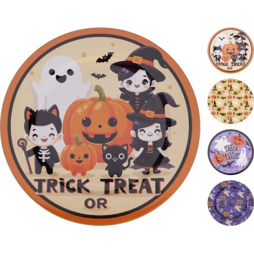 JK Home Décor - Πιατέλα Trick or Treat από Πλαστικό 33cm 4Σχδ