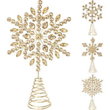JK Home Décor - Κορυφή Δέντρου με Χάντρες Χρυσό 26cm