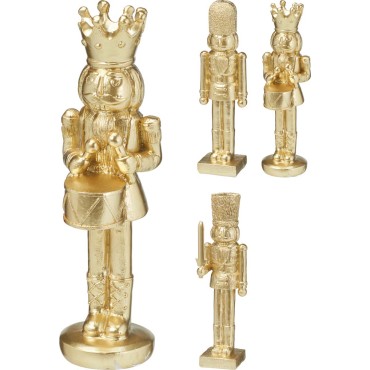 JK Home Décor - Καρυοθραύστης Πολυρέζιν Χρυσό 6x20cm 3Σχδ