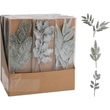 JK Home Décor - Glitter Branch 30cm 3ASS Green