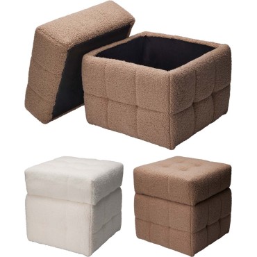 JK Home Décor - Πουφ Πρόβατο με Αποθηκευτικό Χώρο 38x37cm 2Σχδ