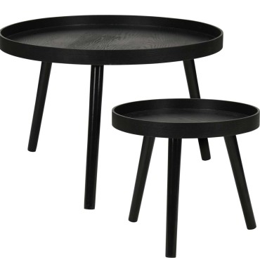 JK Home Décor - Side Table Round Black S/2