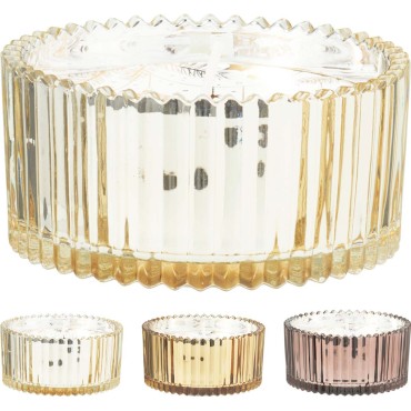 JK Home Décor - Κερί σε Γυαλί Χρυσό 10x5cm 3Σχδ