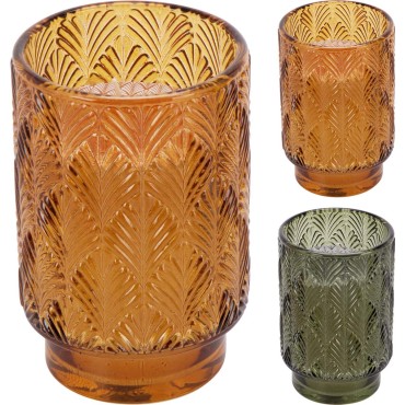 JK Home Décor - Κερί σε Γυαλί με Σχέδιο 8x13cm 2Σχδ