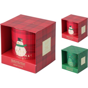 JK Home Décor - Κερί Αρωματικό Christmas σε Γυαλί 7x9cm 2Σχδ